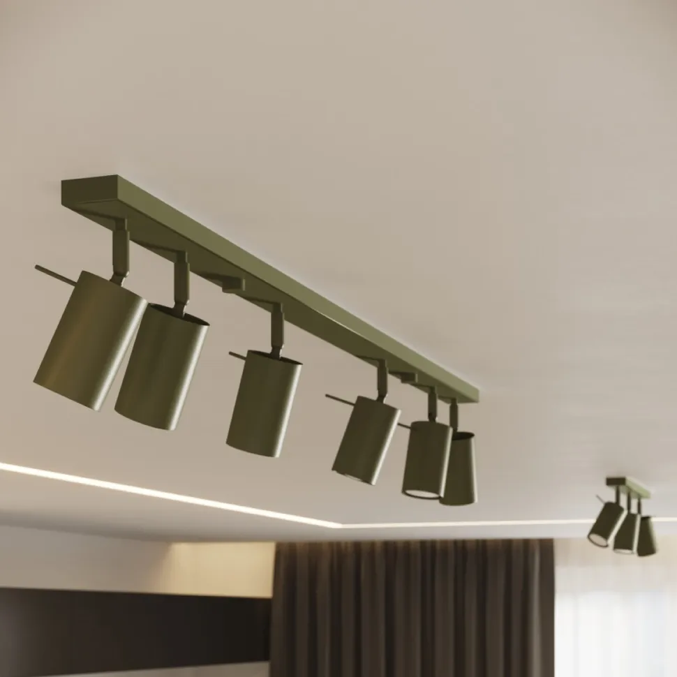 Plafon RING 6L zielony oliwkowy