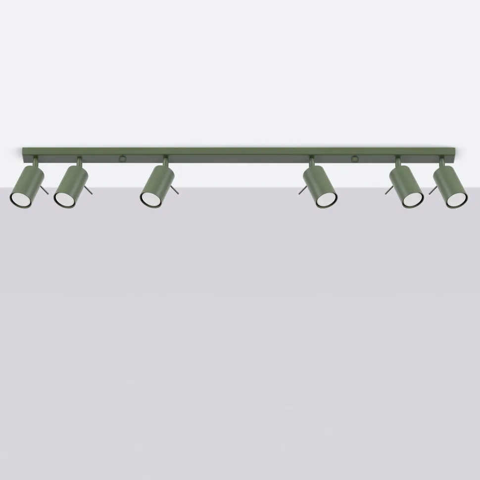 Plafon RING 6L zielony oliwkowy