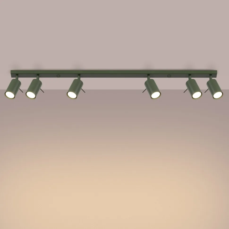 Plafon RING 6L zielony oliwkowy