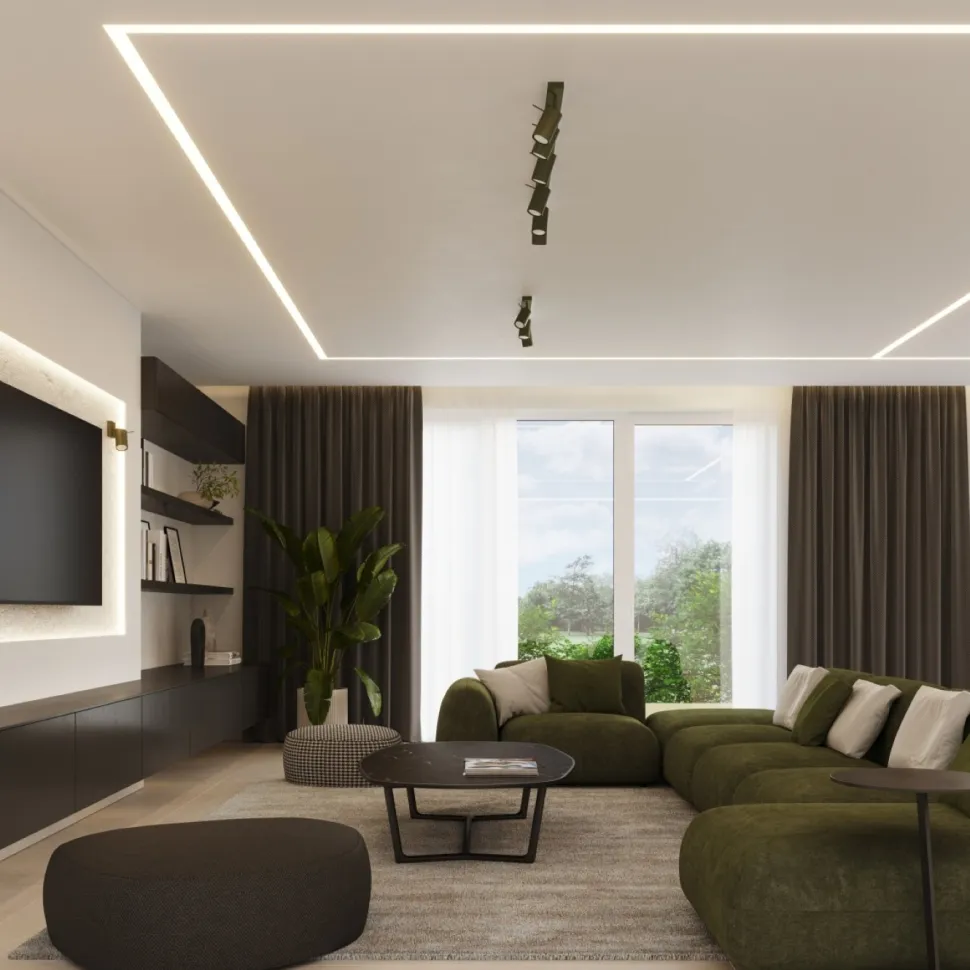 Plafon RING 6L zielony oliwkowy