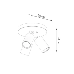 Plafon RING 3P biały