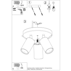 Plafon RING 3P czarny