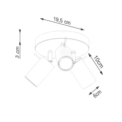 Plafon RING 3P ochra czerwona