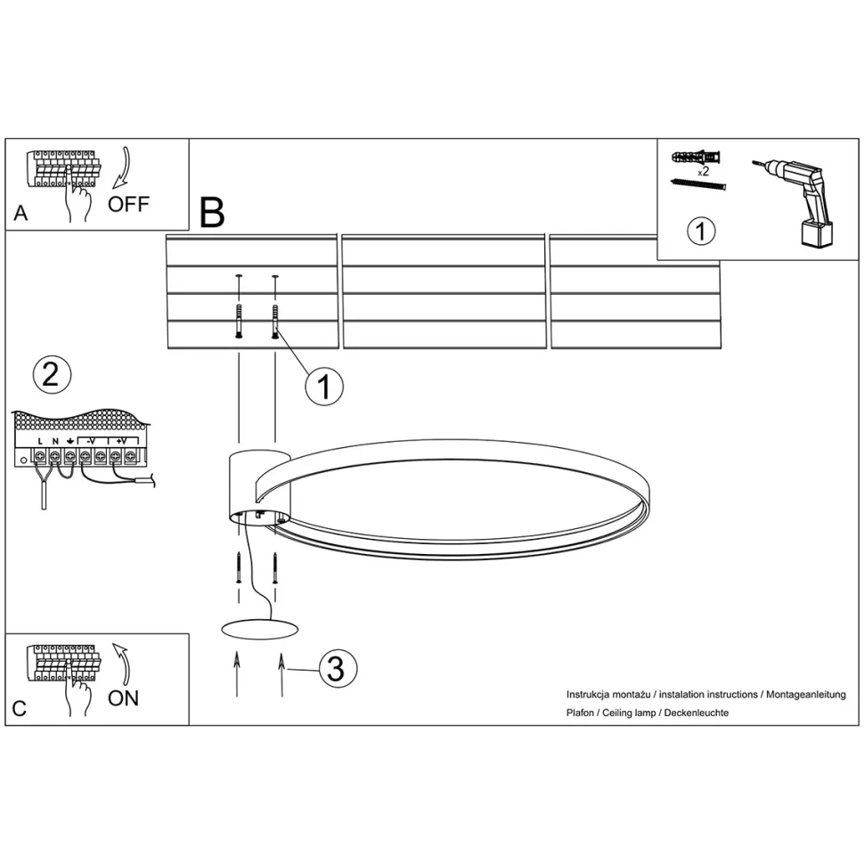 Plafon RIO 55 biały LED 3000K
