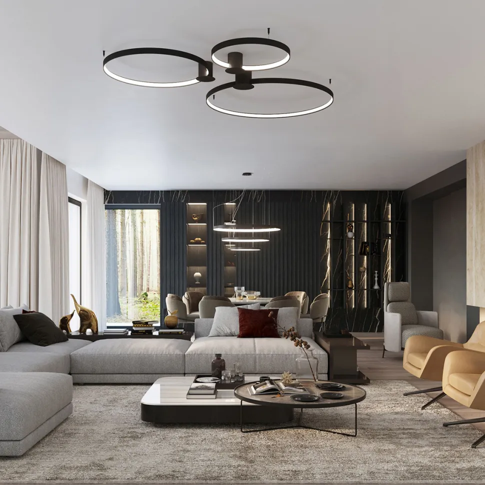 Plafon RIO 78 czarny LED 4000K