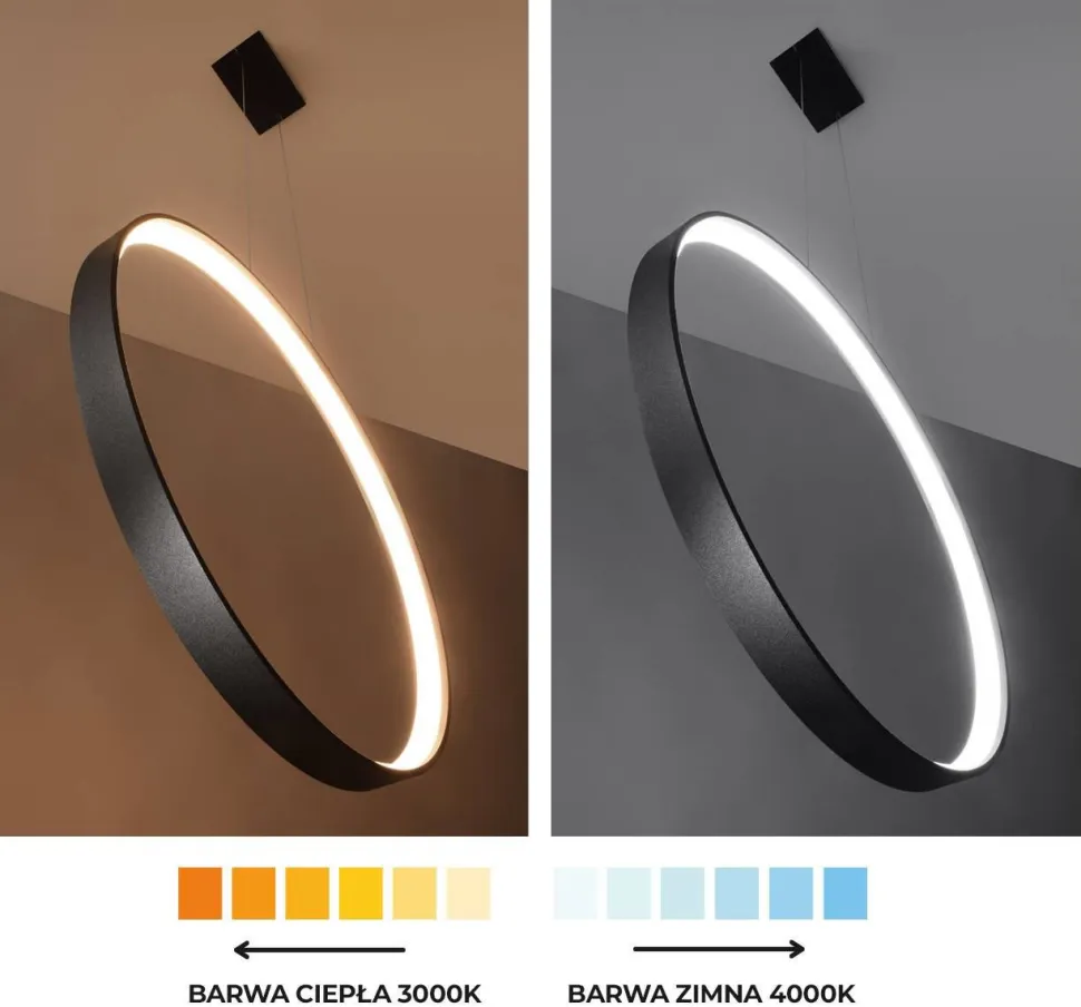 Plafon RIO 78 czarny LED 3000K