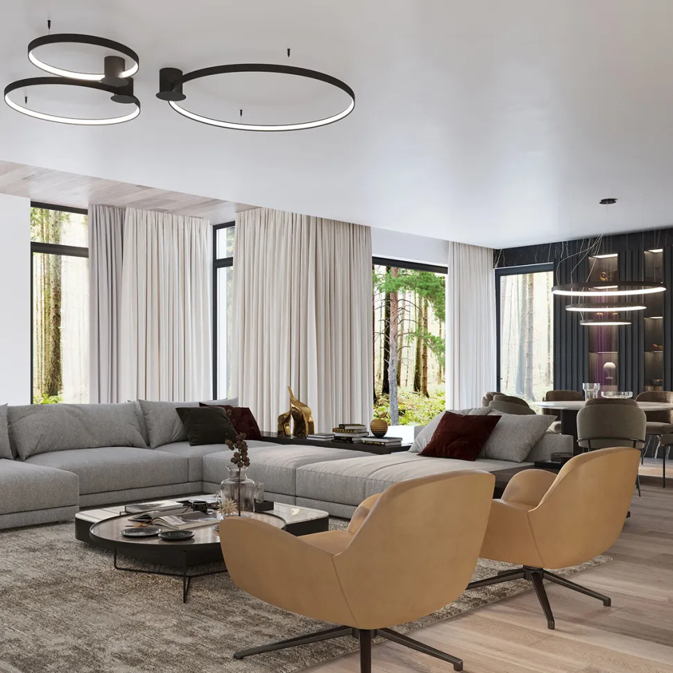 Plafon RIO 78 czarny LED 3000K