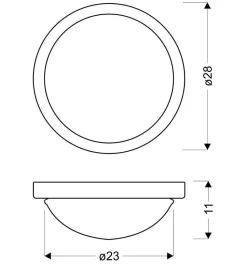 Plafon Roda plafon 28 1x60W E27 chrom  IP44