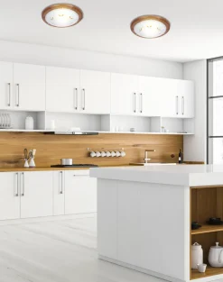 Plafon Rustica 40 drewno standard 2x60W  E27 dąb