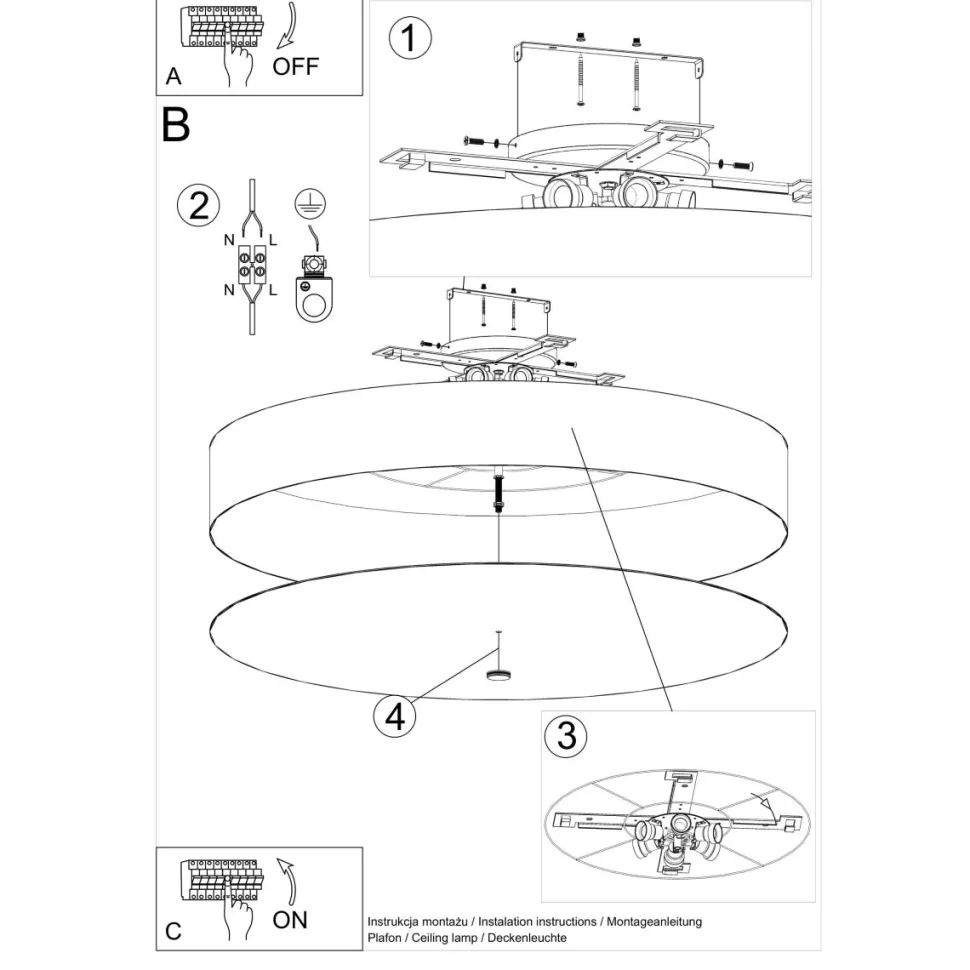 Plafon SKALA 100 biały