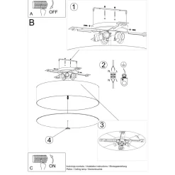 Plafon SKALA 60 czarny