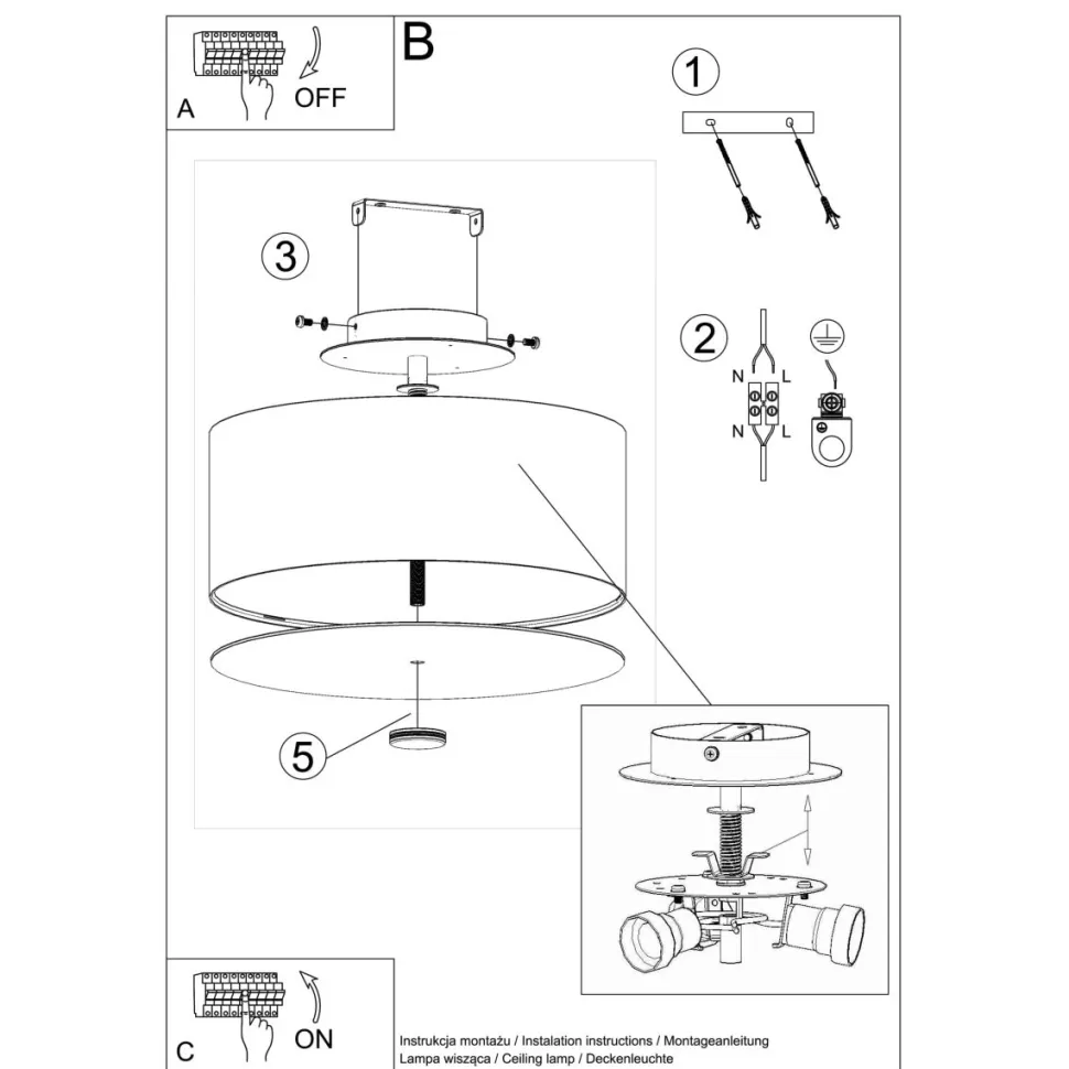 Plafon SKALA 30 czarny