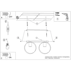 Plafon TITRAN 2 biały