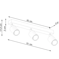 Plafon VERDO 3L biały