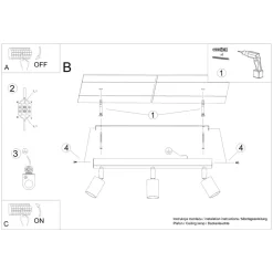 Plafon VERDO 3L biały