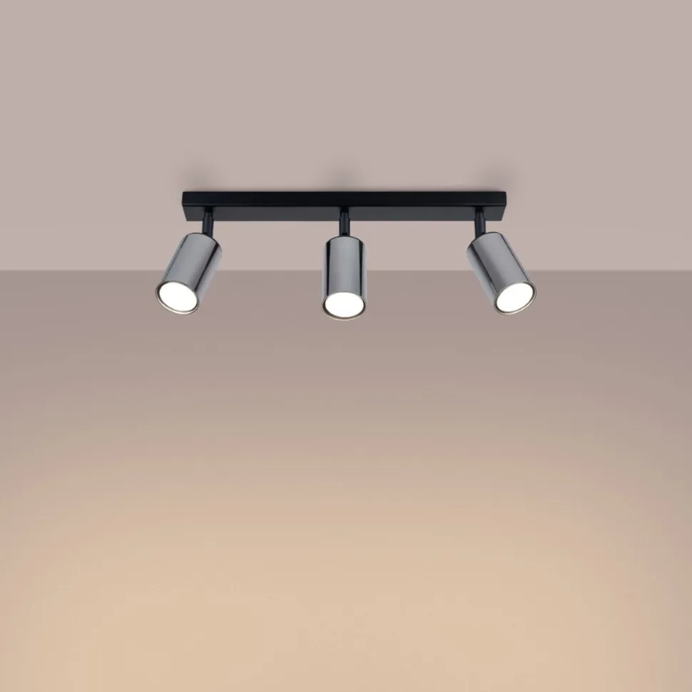 Plafon WINX 3 czarny/chrom