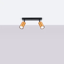 Plafon WINX 2 czarny/miedź