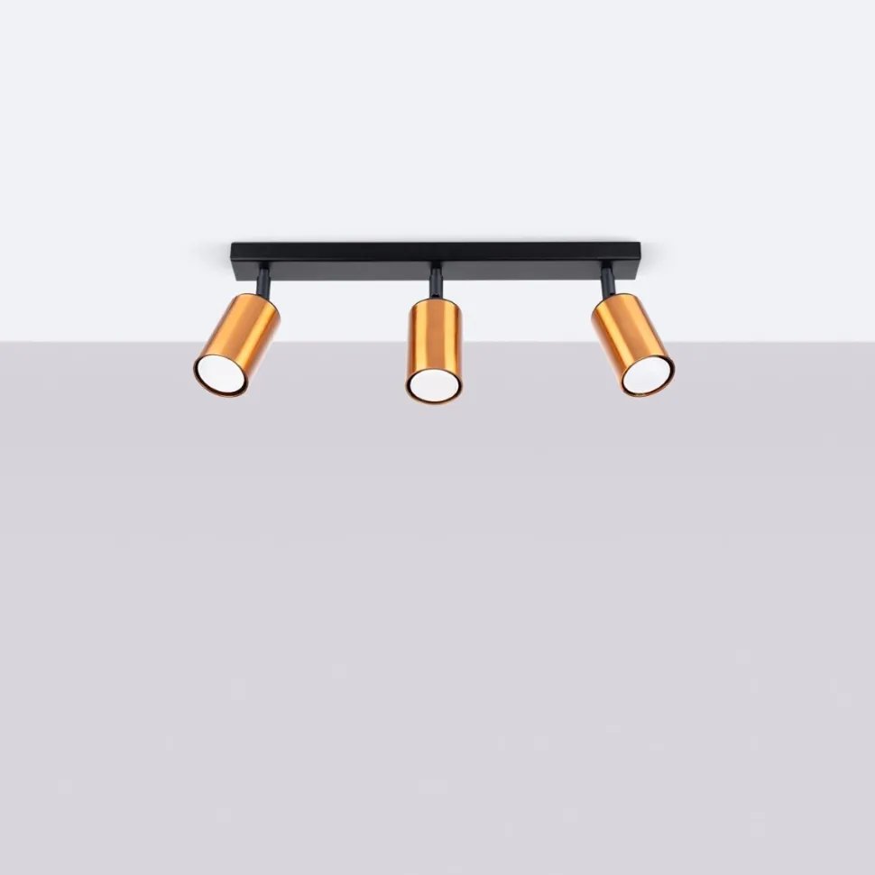 Plafon WINX 3 czarny/miedź