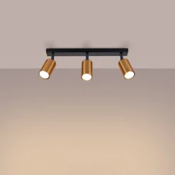 Plafon WINX 3 czarny/miedź