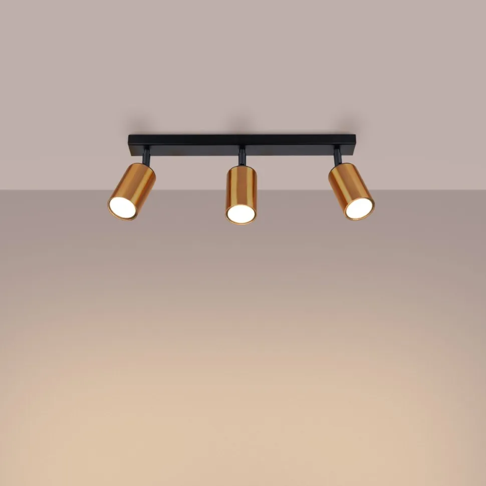 Plafon WINX 3 czarny/miedź