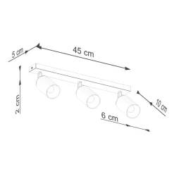 Plafon WINX 3 czarny/miedź