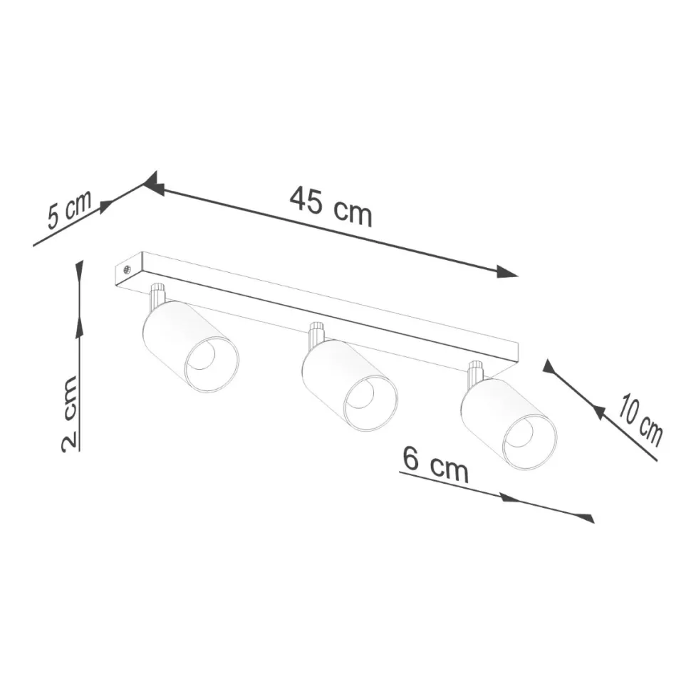 Plafon WINX 3 czarny/miedź