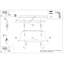 Plafon WINX 2 czarny/złoty