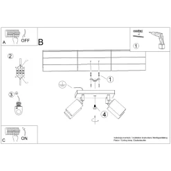 Plafon WINX 4 czarny/złoty
