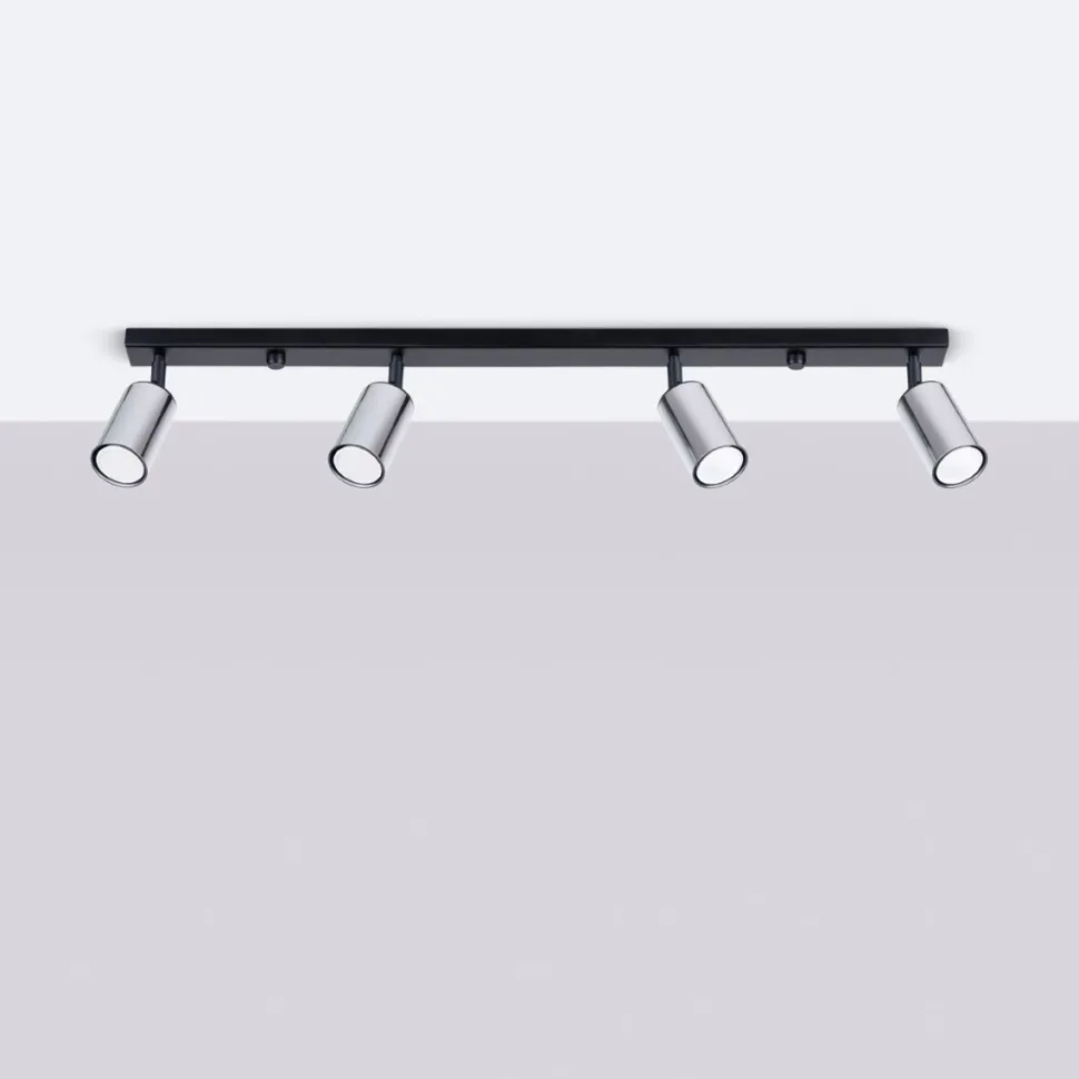 Plafon WINX 4L czarny/chrom