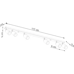 Plafon WINX 6L czarny/chrom
