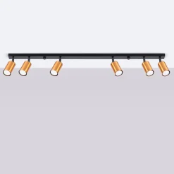 Plafon WINX 6L czarny/miedź