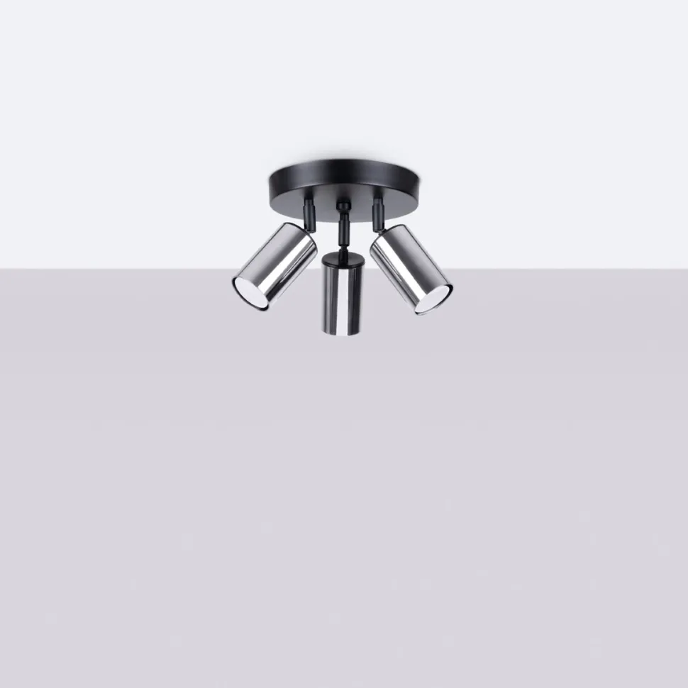 Plafon WINX 3P czarny/chrom