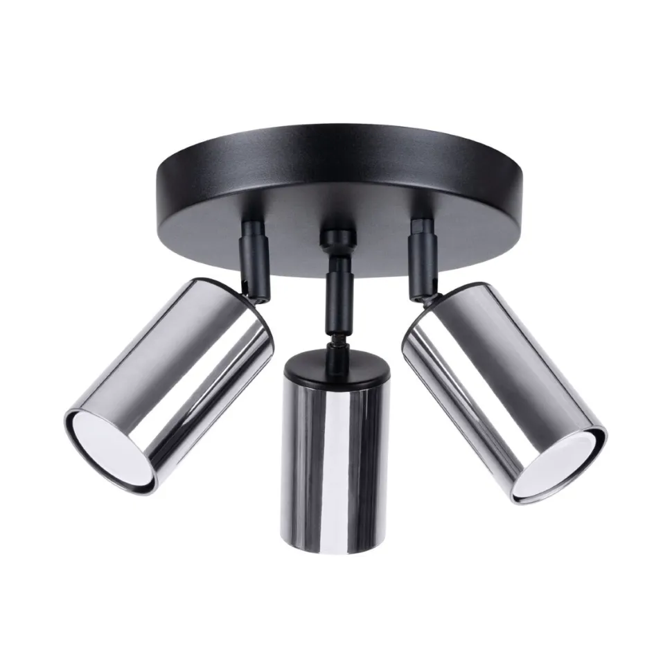 Plafon WINX 3P czarny/chrom