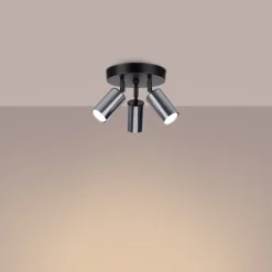 Plafon WINX 3P czarny/chrom