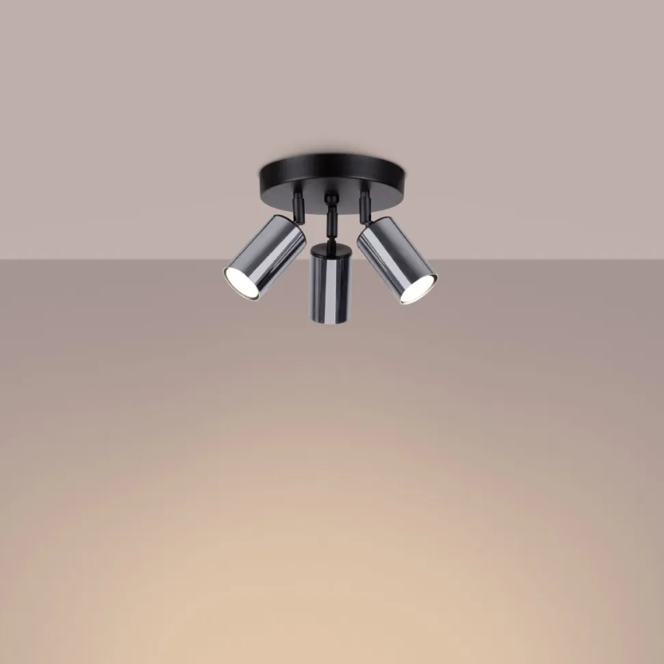 Plafon WINX 3P czarny/chrom