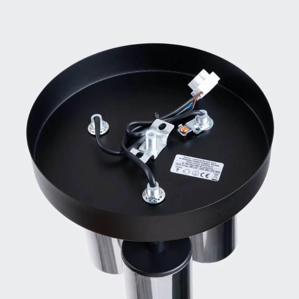 Plafon WINX 3P czarny/chrom