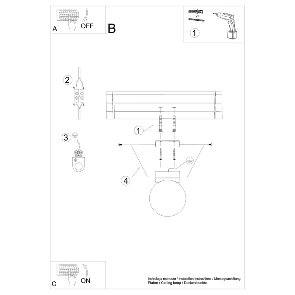 Plafon YOLI 1 biały