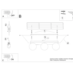 Plafon YOLI 3 czarny