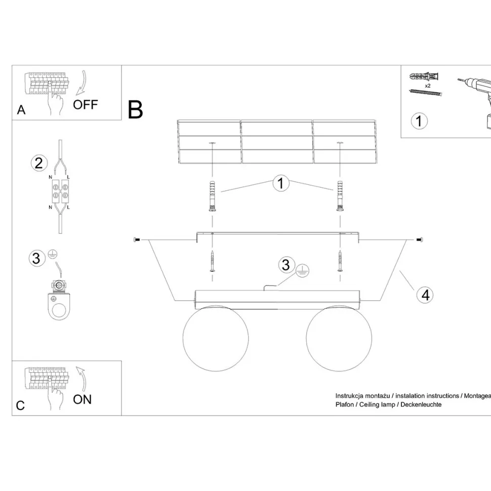 Plafon YOLI 2 czarny