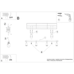 Plafon ZUCA 4 czarny