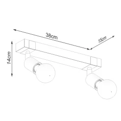 Plafon ZUCA 2 czarny