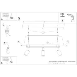 Plafon ZUCA 3 czarny