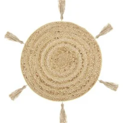 Podkładka z juty z pomponami pod talerz   śr 38 cm