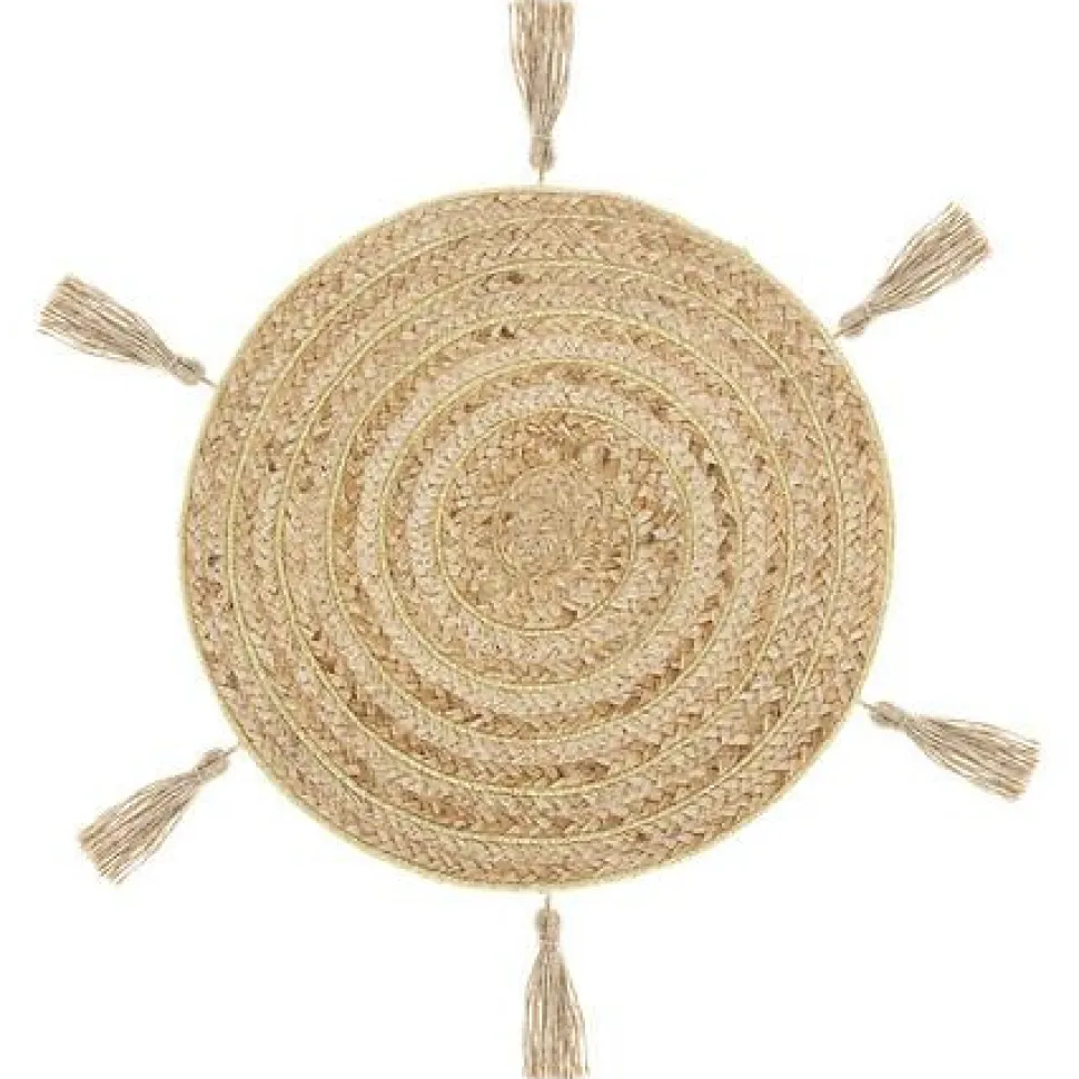 Podkładka z juty z pomponami pod talerz śr 38 cm