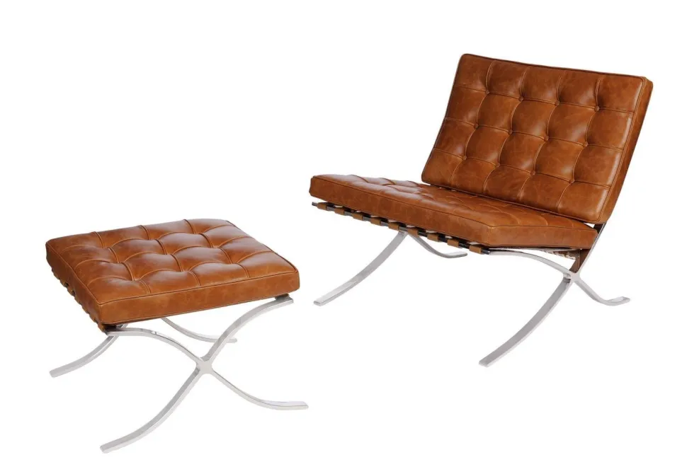 Podnóżek BA1 Premium Inspirowany Barcelona Vintage brązowy jasny