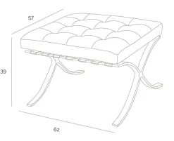 Podnóżek BA1 Premium Inspirowany Barcelona Vintage brązowy jasny