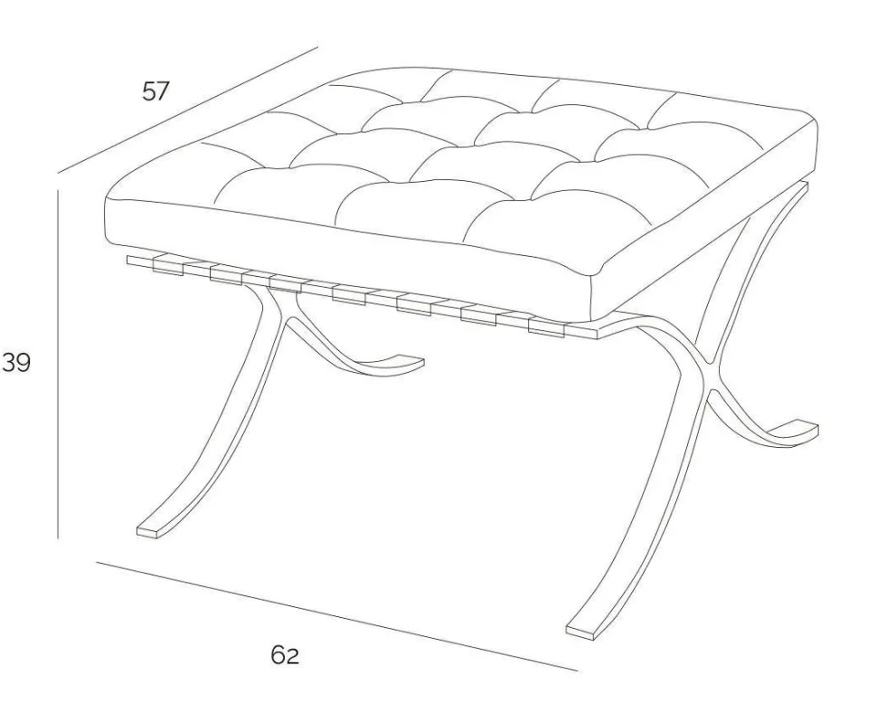Podnóżek BA1 Premium Inspirowany Barcelona Vintage brązowy jasny