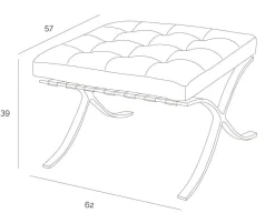 Podnóżek BA1 tkanina jasny szary
