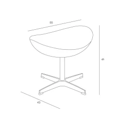 Podnóżek Jajo kaszmir inspirowany Egg popielaty 129