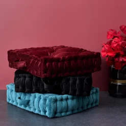 Poduszka gruba pikowana bordowa